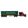 International® Lonestar® Day Cab (Red) with Skeletal Trailer & 40' Dry Goods Sea Container